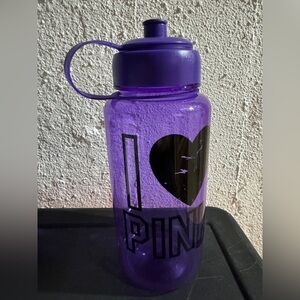 Victoria Secret I heart PINK purple water bottle